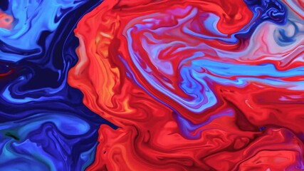 Wall Mural - colorful abstract swirl of blue and red paint