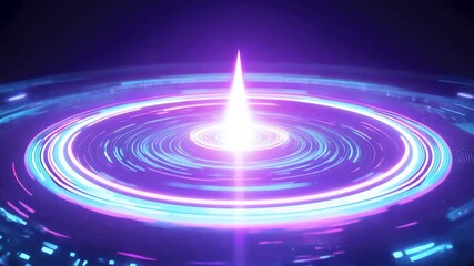 Wall Mural - Vibrant light pulsing in a dark space