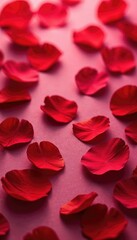 Wall Mural - Abstract background with scattered red rose petals, abstract background, soft, petals