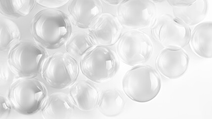 Wall Mural - white bubbles sphere background abstract soft background. white background with light