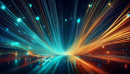 Wall Mural - data fiber transfer