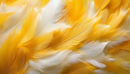 Wall Mural - vibrant yellow and soft white feathers a delicate textural display in nature s palette