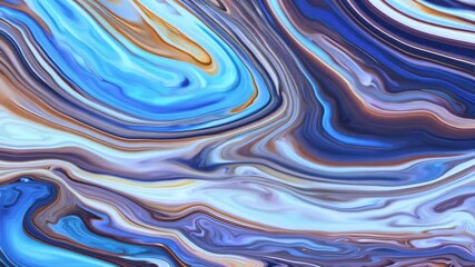 Wall Mural - colorful abstract waves of blue and brown