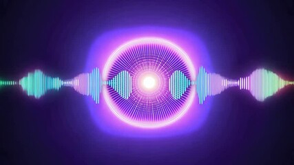 Canvas Print - Vibrant audio visualization with colorful effects