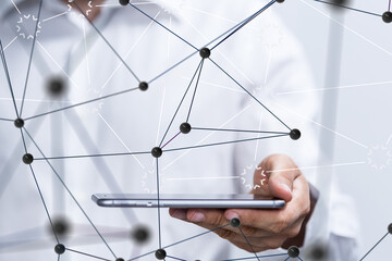 Leinwandbilder - conference Digital Network and data concept 3d