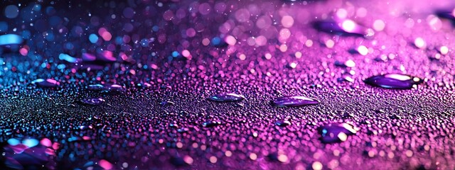 Wall Mural - a dark street is reflected on the wet pavement, with a nighttime city view featuring neon lights, fi