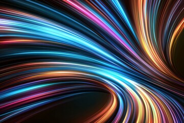 Wall Mural - the centre of a dark abstract background emits light with vibrant striped rays that move outward