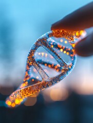 Aufkleber - Neon Biotechnology Luminous DNA Helix in Modern Lab - Advanced Molecular Structures and Analytics for Cutting-Edge Genetic Research