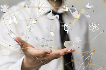Leinwandbilder - digital medical futuristic interface 3D rendering