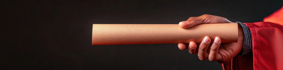 Leinwandbilder - Vibrant Academic Excellence Portrait Textured Diploma Scroll and Dynamic Regalia - Empowering Educational Content for Digital Marketing and Youth Engagement