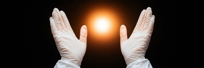 Aufkleber - Ethereal Magic Performance Precision Illusion with White Gloves on Stage - Professional Entertainment Content and Dramatic Arts Marketing