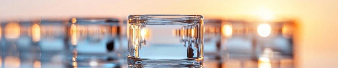 Aufkleber - Futuristic Pharmaceutical Glassware Minimalist Crystal Test Tubes with Warm Reflections for Advanced Medical Research and Diagnostic Innovation