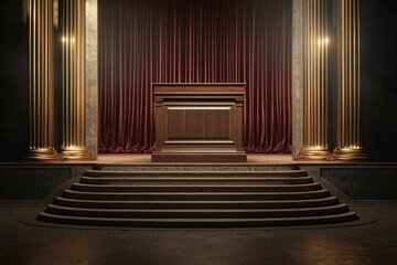 Wall Mural - the performance show is set against an event stage light background with a spotlight, an empty stage