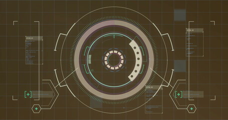 Wall Mural - image of data processing over scope scanning