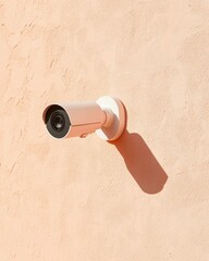 Aufkleber - Minimalist Security Camera on Textured Wall Precision Monitoring for Modern Spaces - Advanced Surveillance for Business Safety and Tech Innovation