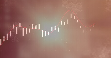 Wall Mural - image of moving diagrams over data processing