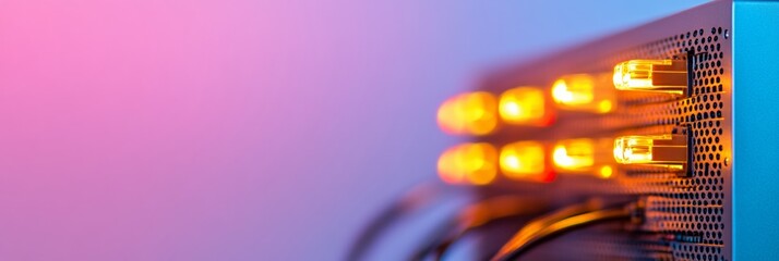 Aufkleber - Vibrant Tech Aesthetic Security System LED-Lit Servers and Mesh Panels for Enterprise Data Centers - Modern Solutions in IT Infrastructure and Cutting-Edge Business Security