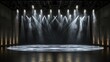© Антон Сальников - Spotlights and smoke illuminate a deserted theater stage, symbolizing a conceptual art piece, moments before the performance begins