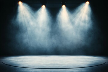 Wall Mural - defocused lighting for entertainment concerts on stage creates a blurred disco party and live concer