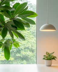 Poster - Biophilic Workspace Collaboration Diverse Business Team at Glass-Walled Office with Natural Light and Greenery - Fostering Innovative Decision-Making in Modern Corporate Environments