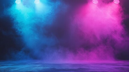 Wall Mural - a spotlight shines on the stage for an opera performance, set against a theater stage light backgrou