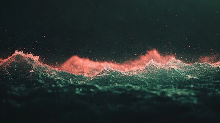 Wall Mural - glowing red fiber optic cables positioned against a dark background create a visually striking and a