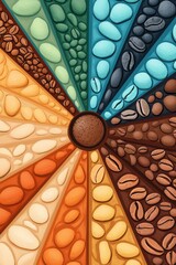 Wall Mural - a colorful image of various types of coffee beans
