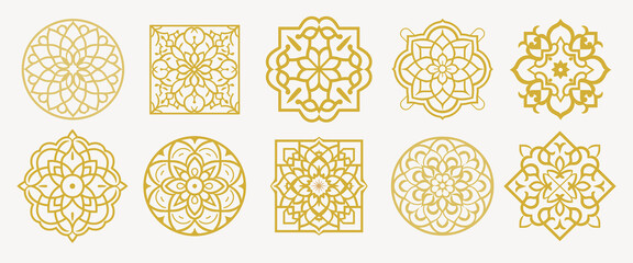 Wall Mural - elegant golden mandala designs, isolated vector set