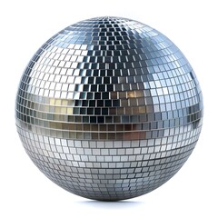 Shiny silver disco ball isolated on white
