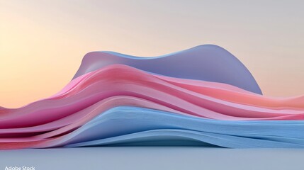 Wall Mural - pastel colored holographic abstract background with a flow, wavy, and curve style