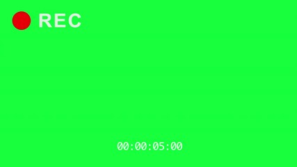 Video recording camera screen. Video recording template on green background. Recording with red flashing circle. Frame with video surveillance interface.