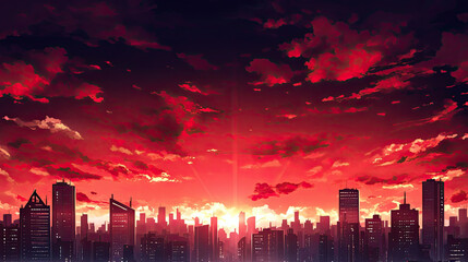 Wall Mural - High definition anime city wallpaper depicting an overpopulated urban environment with dense crowds and vibrant cityscapes suitable for digital backgrounds