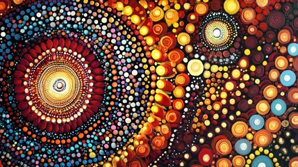 Wall Mural - Colorful abstract circles creating a vibrant, dynamic design.