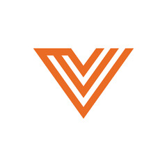 Geometric Letter V Logo design vector icon template isolated on white background