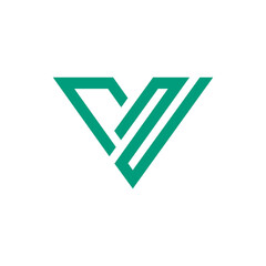 Geometric Letter V Logo design vector icon template isolated on white background