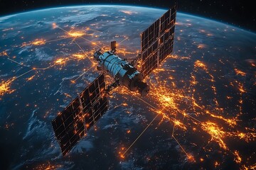 Wall Mural - Global Internet and High Speed Data Communication