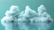 © Abraham - Clouds reflecting, teal water, minimal