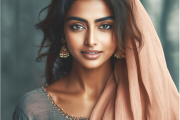 Poster - Beautiful Portrait of a Young Indian Woman