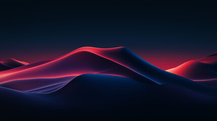 Wall Mural - abstract neon landscape: the image captures an abstract, neon-lit landscape with undulating forms, t