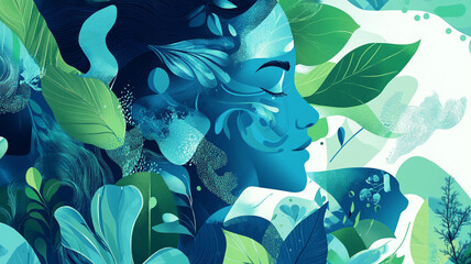 Wall Mural - modern and elegant illustration representing a sustainable world, diversity and innovation 