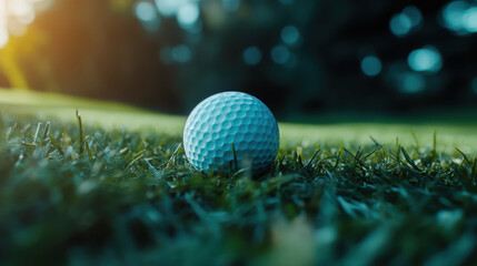 Wall Mural - A golf ball is sitting on the grass