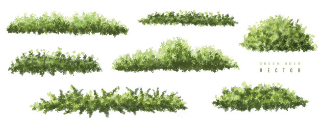 Wall Mural - vertor set of green tree,plants side view for landscape elevations,element for backdrop,eco environm