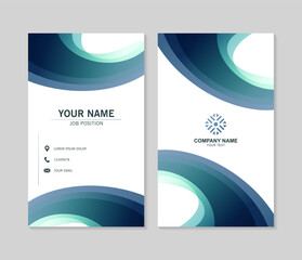 Wall Mural - blue wave abstract business card