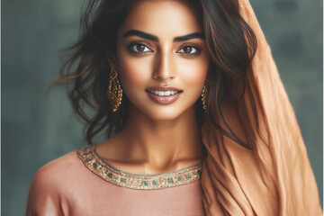 Poster - Beautiful Portrait of a Young Indian Woman