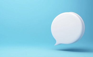 3d blank Chat message speech icon. social media online message box concept. isolated on blue background 