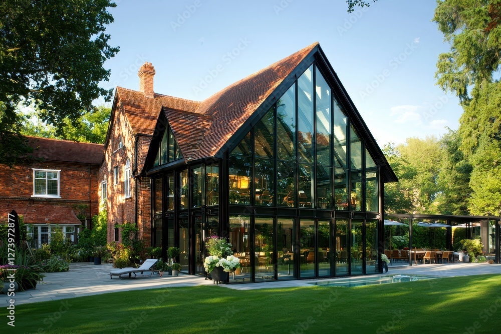 Captivating modern glass house extension blending seamlessly with ...