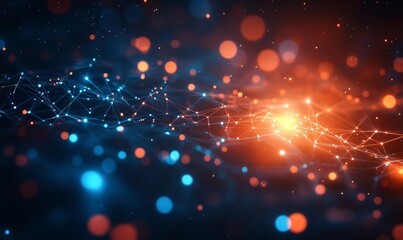 Wireless network and connection abstract data background with wifi symbol