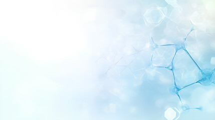 Wall Mural - white and light blue medical abstract gradient background with molecules. web banner. medical backgr