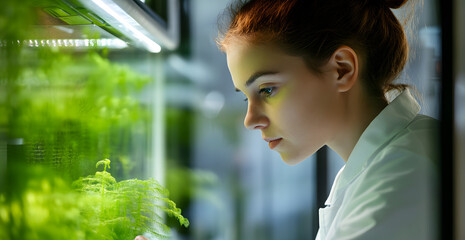 Wall Mural - women scientists in the renewable cycle of green science research, business, medicine, environmental