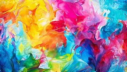 Poster - A colorful painting with a rainbow of colors